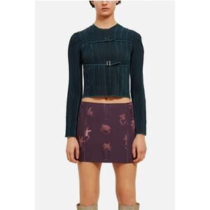 Helena Manzano Opening Ceremony Scuba Strap Top Navy Blue FW19 $520 Long Sleeve